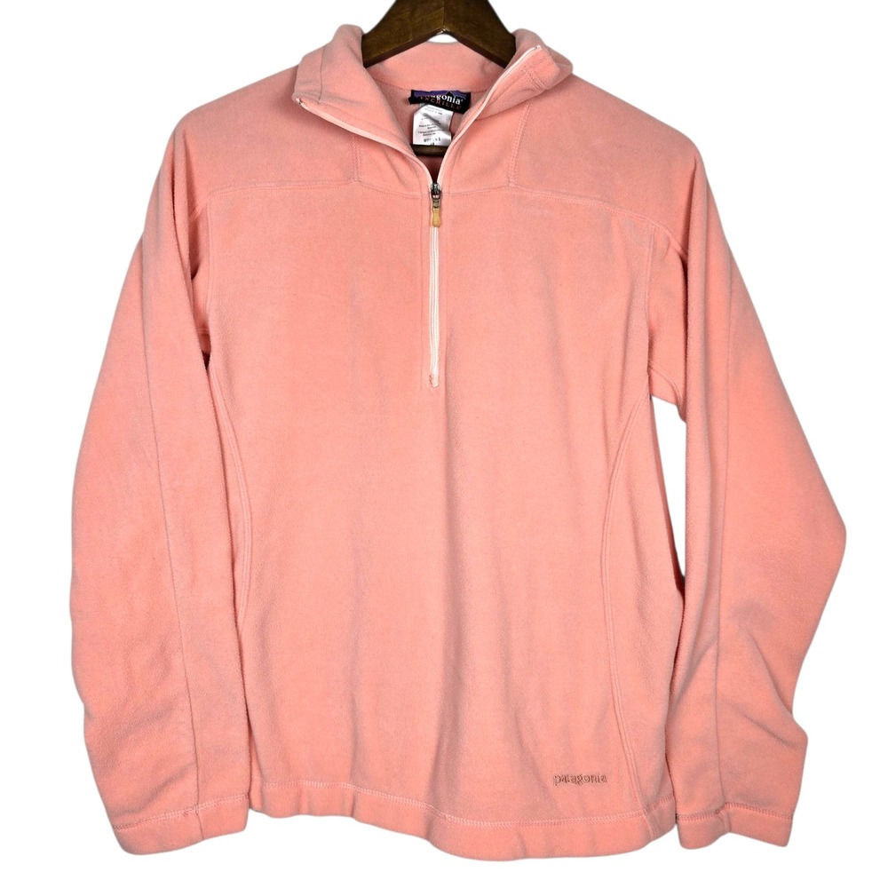 Patagonia Synchilla Womens Medium Quarter Zip Jacket Peach Orange Fleece